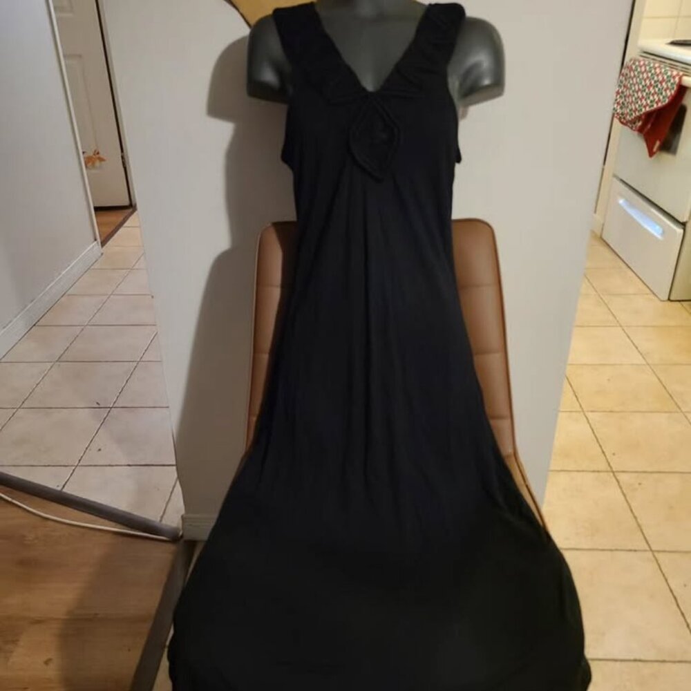 Soft and comfortable black maxi dress, by Olive and Oak.